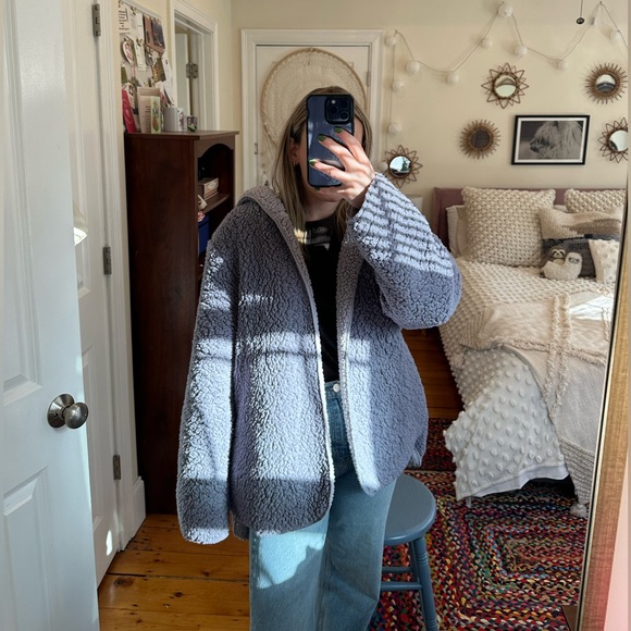 Urban Outfitters Jackets & Coats Urban Outfitters Light And Dark Purple Teddy Jacket Blanket